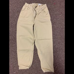 H&M Cream yellow Mom Jeans with Waistband
